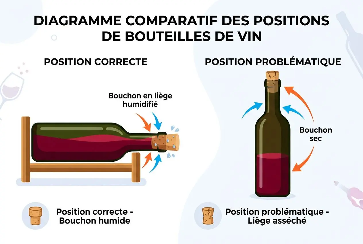 Position des bouteilles couchées vs debout